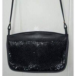 Vintage Whiting & Davis International‎ Black Sequin Mesh Purse Handbag